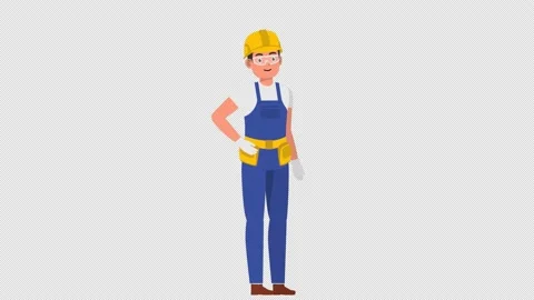 Talking Builder Male Character Stock Footage 237524489