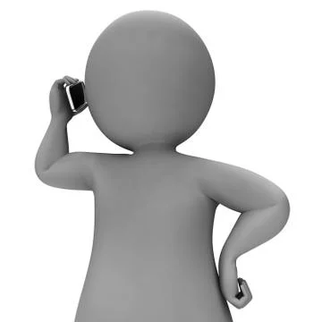 Talking Calling Means Character Chat And Chatting 3d Rendering Stock Illustration
