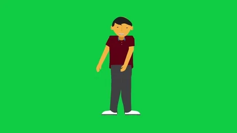 Talking Cartoon Character with Hand Gestures Loop Stock Footage 309771715