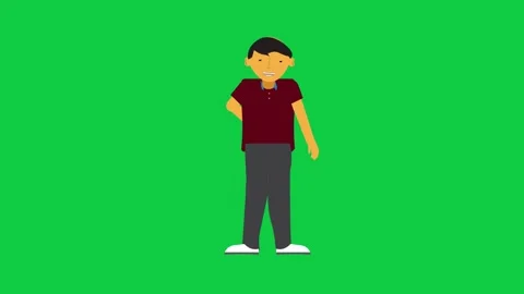 Talking Cartoon Character Right Hand Behind Loop Stock Footage 309771712
