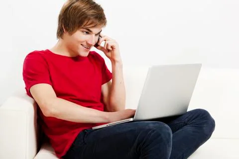 Talking on cellphone Stock Photos