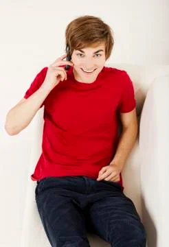 Talking on cellphone Stock Photos