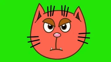 Talking character. Angry crazy cartoon cat head talks. Version 23red 動画素材 86031359