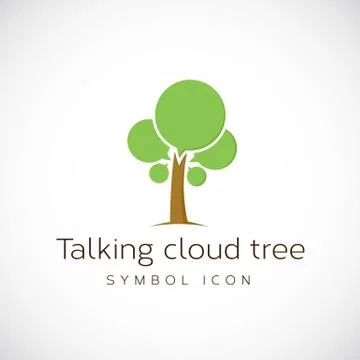 Talking Cloud Tree Vector Concept Symbol Icon Stock Illustration