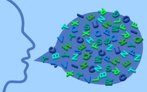Talking concept with letters Stock Illustration