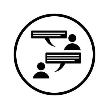 Talking, conversation icon. Black vector illustration. Illustrazione stock