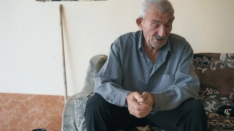 Talking with elderly man Stock Footage 95679692