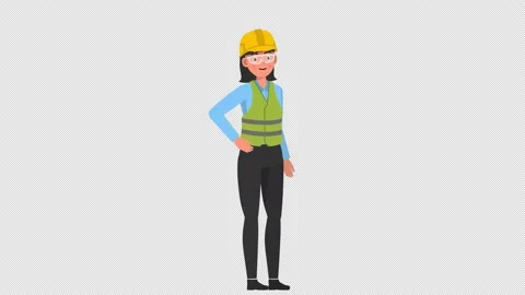 Talking Female Engineer Character Stock Footage 237523873