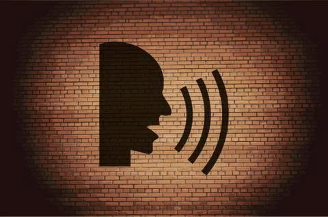 Talking. Flat modern web button and space for your text. Stock Illustration