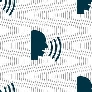 Talking Flat modern web icon. Seamless pattern with geometric texture. Vector Stock Illustration