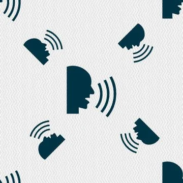 Talking Flat modern web icon. Seamless pattern with geometric texture. Vector Illustrazione stock