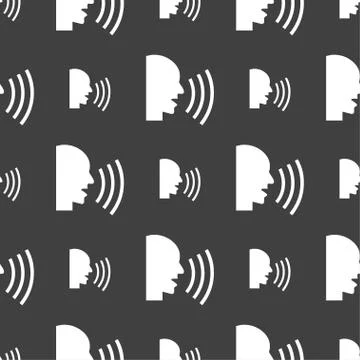 Talking Flat modern web icon. Seamless pattern on a gray background. Vector Stock Illustration