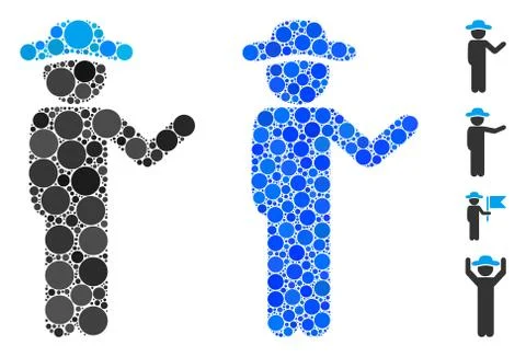Talking Gentleman Composition Icon of Round Dots Stock Illustration