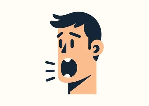 Talking head with clear and measured commanding voice Ilustração Stock