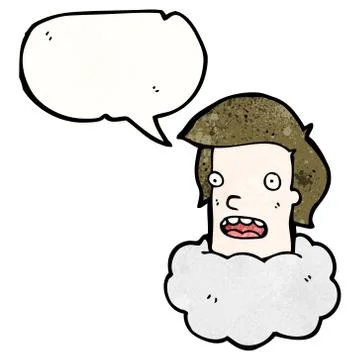 Talking head in cloud cartoon Illustrazione stock