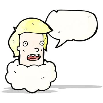 Talking head in cloud cartoon Illustrazione stock
