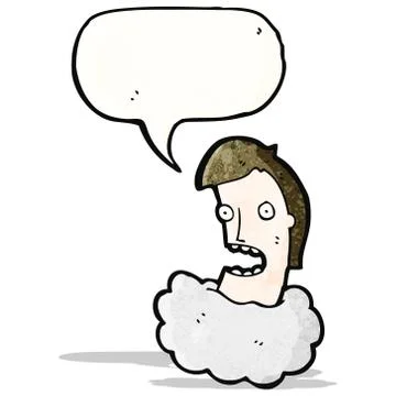 Talking head in cloud cartoon Illustrazione stock