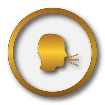 Talking icon. Internet button on white background.. Stock Illustration