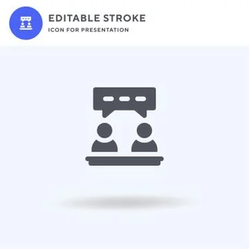 Talking icon vector, filled flat sign, solid pictogram isolated on white, log 스톡 일러스트