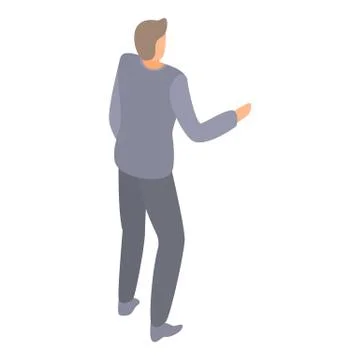 Talking man icon, isometric style Illustration