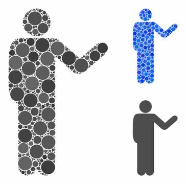 Talking man Mosaic Icon of Spheric Items Stock Illustration