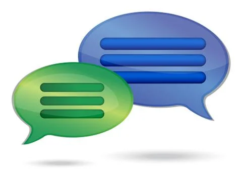 Talking message bubbles illustration design over a white background Illustrazione stock