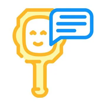 Talking mirror color icon vector illustration flat Stock Illustration