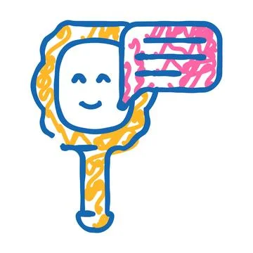 Talking mirror flat icon doodle illustration Stock Illustration
