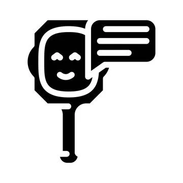 Talking mirror glyph icon vector illustration flat イラスト素材