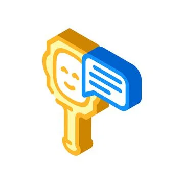 Talking mirror isometric icon vector illustration color 스톡 일러스트