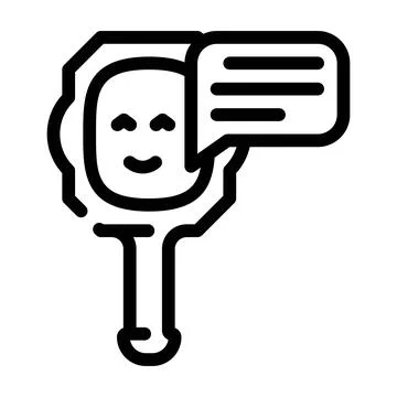Talking mirror line icon vector illustration flat 스톡 일러스트