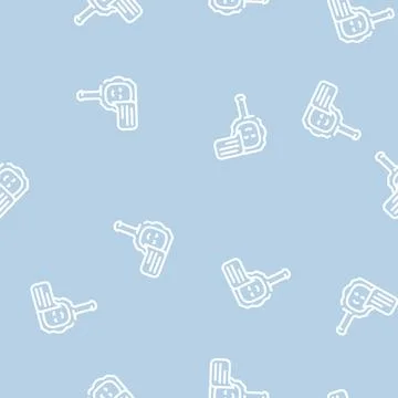 Talking mirror line vector seamless pattern flat Stock Illustration