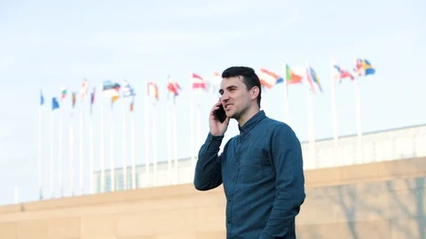 Talking on mobile phone Stock Footage 105926188