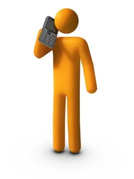 Talking with mobile phone Stock Illustration