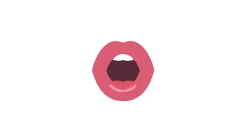 Talking mouth animation, lip sync shapes, 2D, green screen Stock Footage 339596275