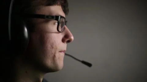 Talking Online Gamer Stock Footage 45842884