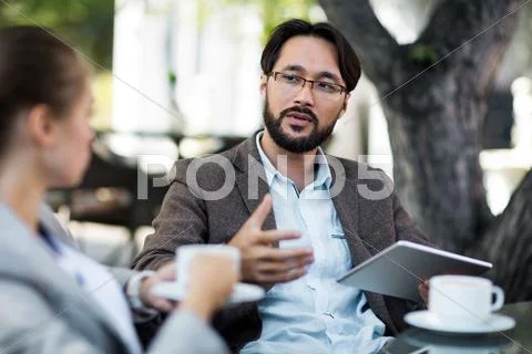 Talking outdoors Stock Photos