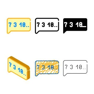 Talking pack numbers color icon vector isolated Ilustración de archivo