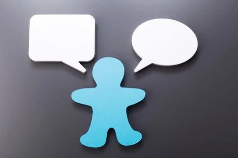 Talking paper doll Foto stock