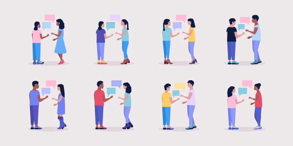 Talking people Stock Illustration