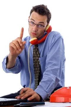 Talking on the phone Foto stock
