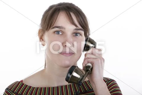 Talking on phone Stock Photos