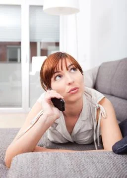 Talking on phone Stock Photos