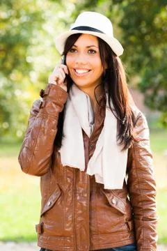 Talking on the phone Stock Photos