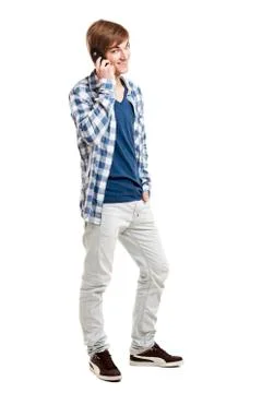 Talking on phone Stock Photos