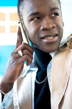 Talking on the phone Stock Photos
