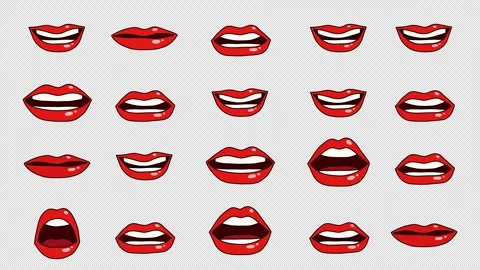 Talking Red Lips video pattern Stock Footage 236410589