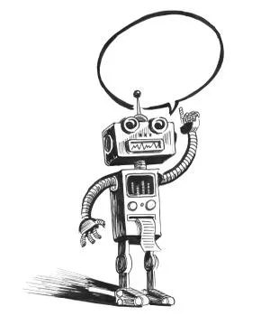 Talking robot Illustrazione stock