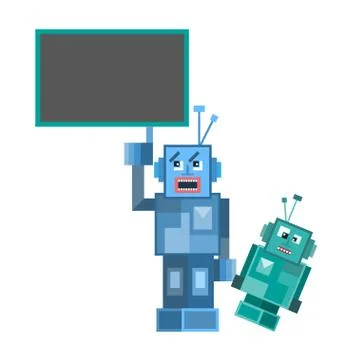 Talking Robot set Stock Illustration
