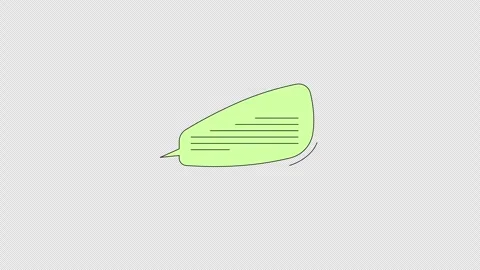 Talking shape speech bubble with text lines 2D cartoon object animation Stock Footage 308704330